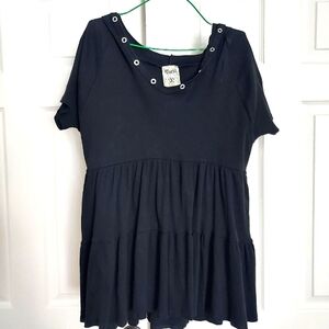 Vocal USA Hoodie Shirt Pullover Black Size Large Short Sleeve V Neck